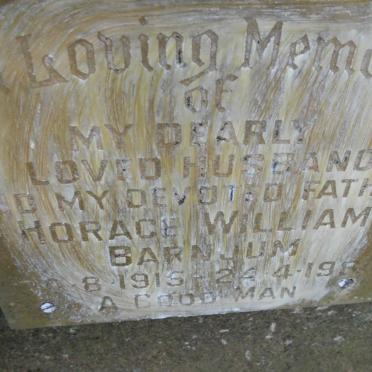 BARNJUM Horace William 1915-1981