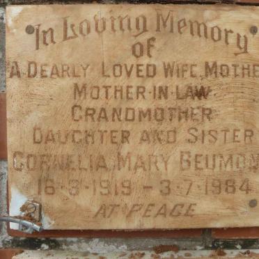 BEUMONT Cornelia Mary 1919-1984