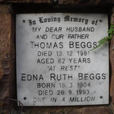 BEGGS Thomas -1961 &amp; Edna Ruth 1904-1993