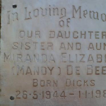 BEER Miranda Elizabeth, de nee DICKS 1944-1981
