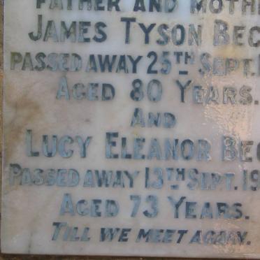 BECK James Tyson -1950 &amp; Lucy Eleanor -1953