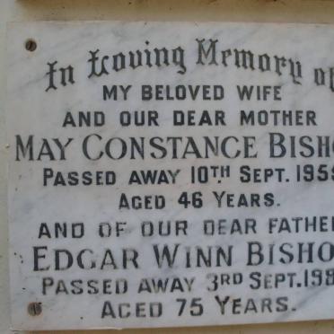 BISHOP Edgar Winn -1980 &amp; May Constance -1955
