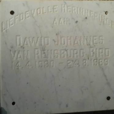BIRD Dawid Johannes Van Rensburg 1930-1989