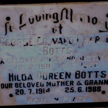 BOTTS George Edward Charles 1911-1987 &amp; Hilda Doreen 1914-1988