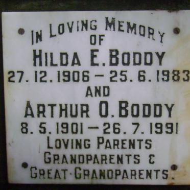 BODDY Arthur O. 1901-1991 &amp; Hilda E. 1906-1983