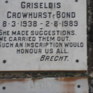 BOND Griseldis, CROWHURST 1938-1989