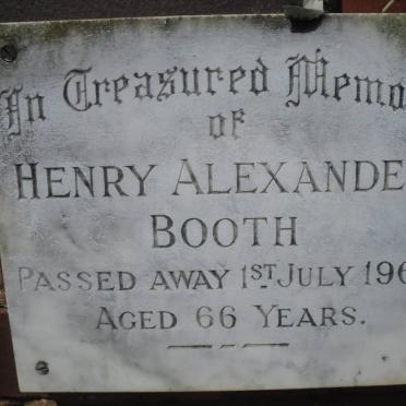 BOOTH Henry Alexander -1966