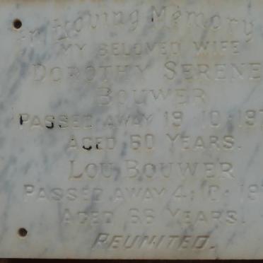 BOUWER Lou -1976 &amp; Dorothy Serene -1972