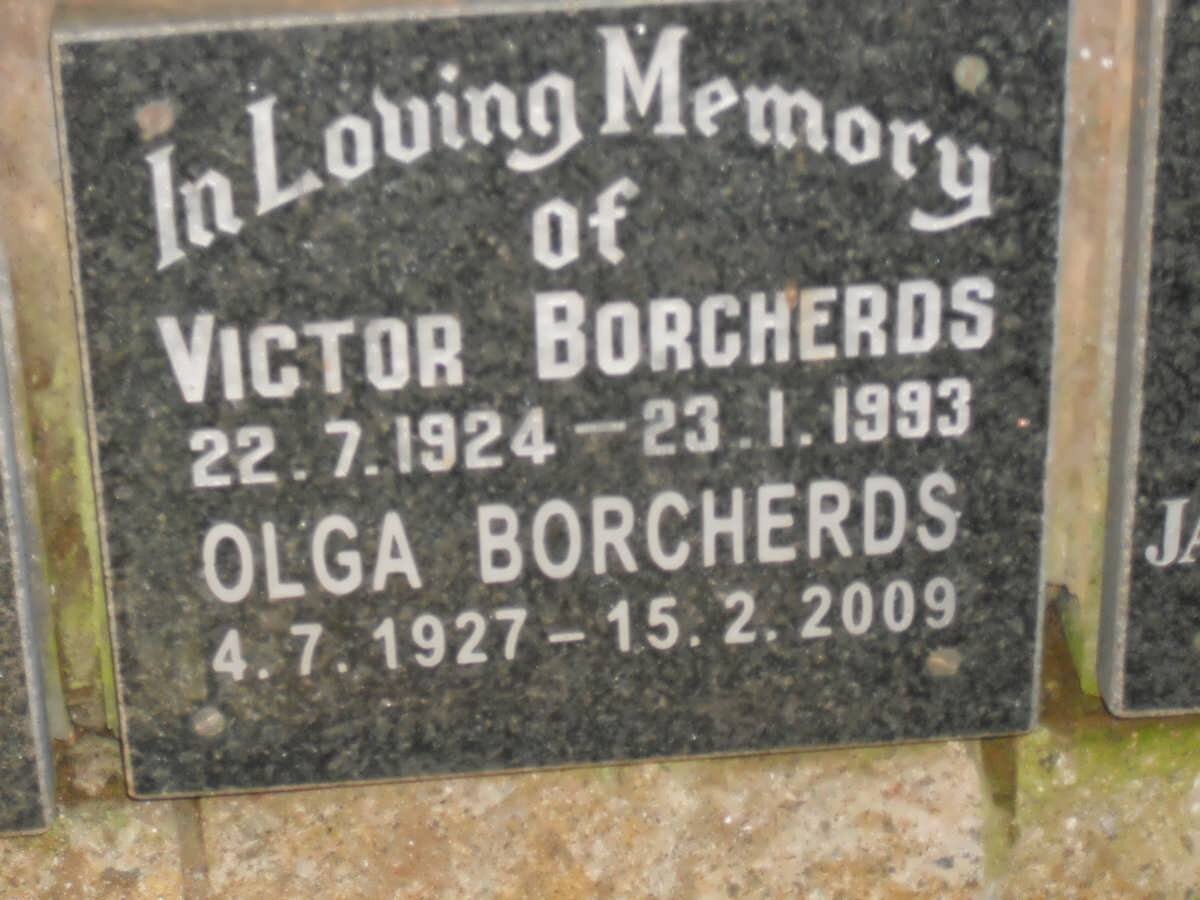 BORCHERDS Victor 1924-1993 &amp; Olga 1927-2009