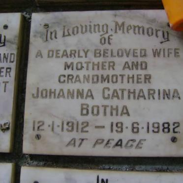 BOTHA Johanna Catharina 1912-1982