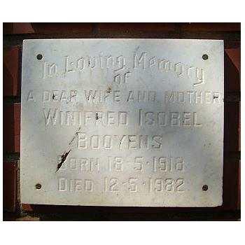 BOOYENS Winifred Isobel 1918-1982