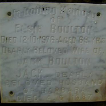 BOULTON Jack -1987 &amp; Elsie -1976