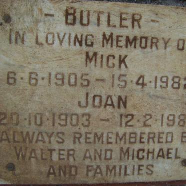 BUTLER Mick 1905-1982 &amp; Joan 1903-1983