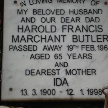 BUTLER Harold Francis Marchant -1963 &amp; Ida 1900-1998