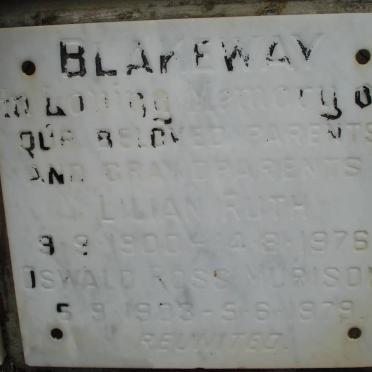 BLAKEWAY Oswald Ross Murison 1903-1979 &amp; Lilian Ruth 1900-1976