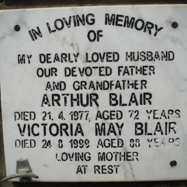 BLAIR Arthur -1977 &amp; Victoria May -1999