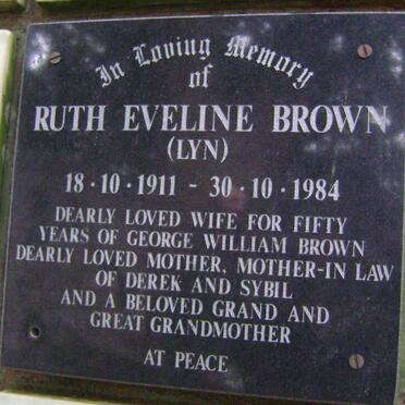 BROWN Ruth Eveline 1911-1984