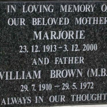 BROWN William 1910-1972 &amp; Marjorie 1913-2000
