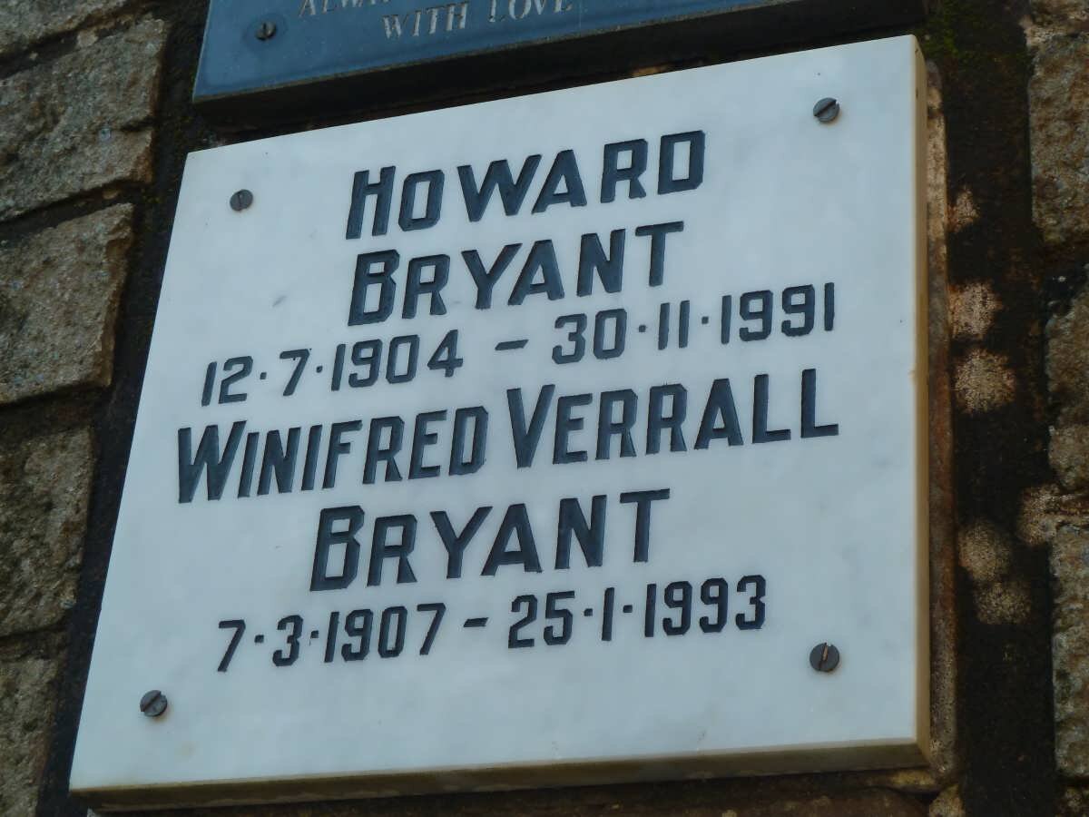 BRYANT Howard 1904-1991 &amp; Winifred Verrall 1907-1993