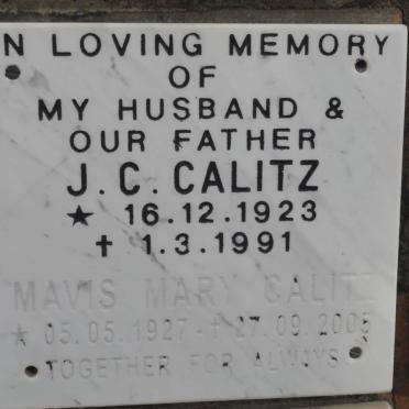 CALITZ J.C. 1923-1991 &amp; Mavis Mary 1927-2005