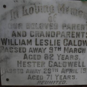 CALDWELL William Leslie -1968 &amp; Hester -1982