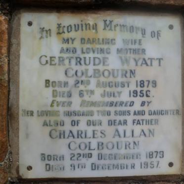 COLBOURN Charles Allan 1879-1957 &amp; Gertrude WYATT 1879-1956