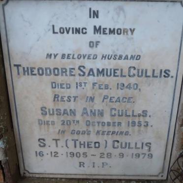 CULLIS Theodore Samuel -1940 &amp; Susan Ann -1953 :: CULLIS S.T. 1905-1979