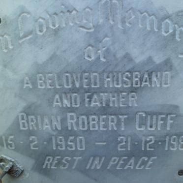 CUFF Brian Robert 1950-1986