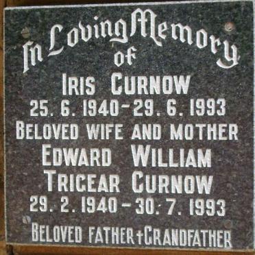 CURNOW Edward William Trigear 1940-1993 &amp; Iris 1940-1993