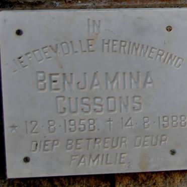CUSSONS Benjamina 1958-1988