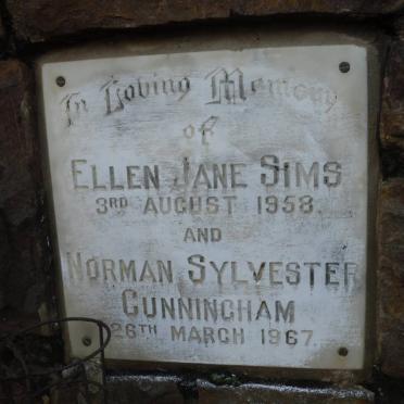 CUNNINGHAM Norman Sylvester -1967 :: SIMS Ellen Jane -1958