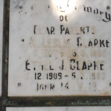 CLARKE A.H. Leslie 1907-1982 &amp; Ethel J. 1909-1993