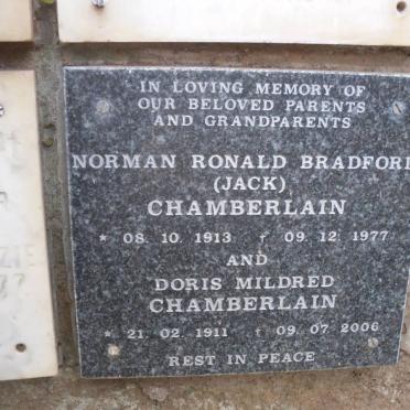 CHAMBERLAIN Norman Ronald Bradford 1913-1977 &amp; Doris Mildred 1911-2006
