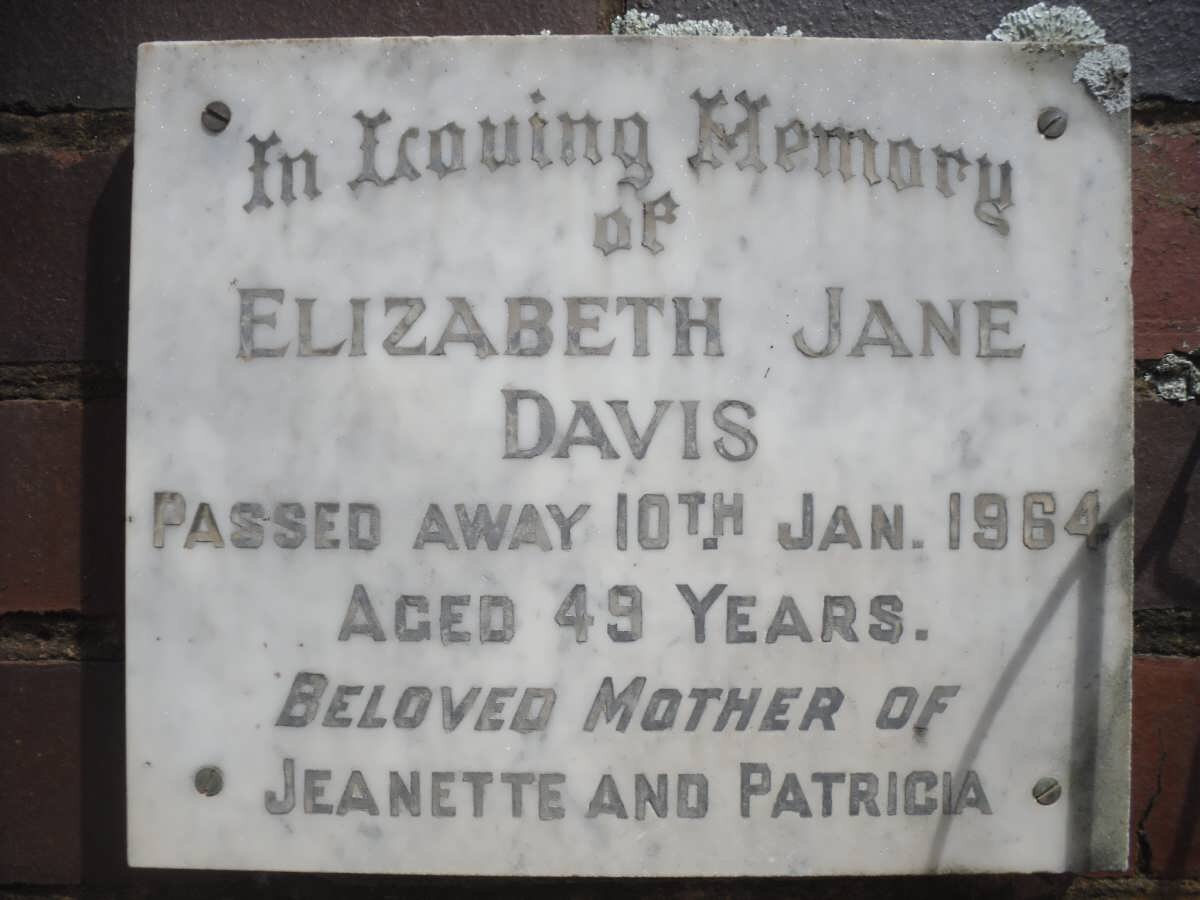 DAVIS Elizabeth Jane -1964
