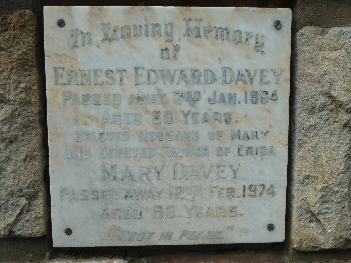DAVEY Ernest Edward -1964 &amp; Mary -1974