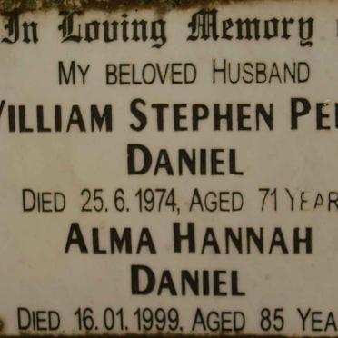 DANIEL William Stephen Percy -1974 &amp; Alma Hannah -1999