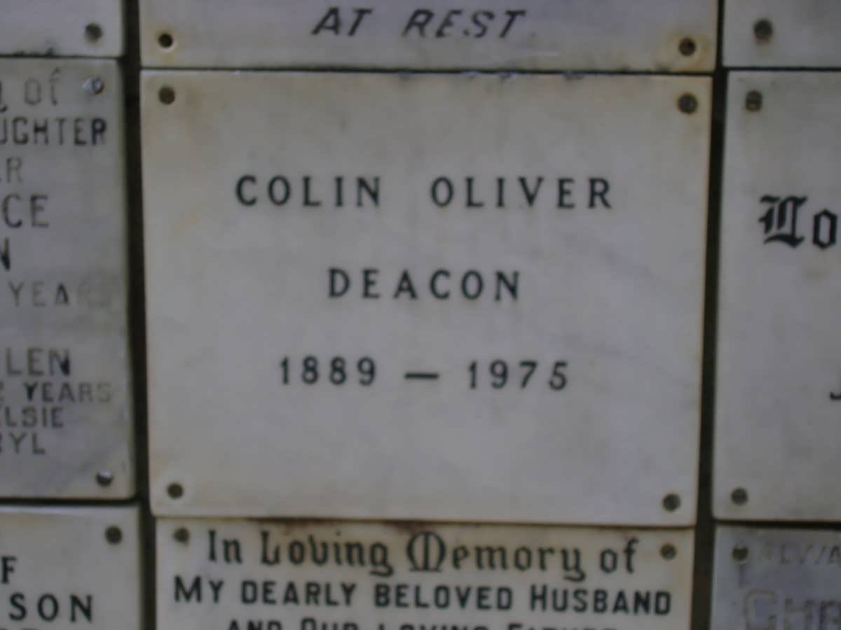 DEACON Colin Oliver 1889-1975