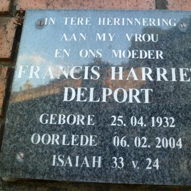 DELPORT Francis Harriet 1932-2004