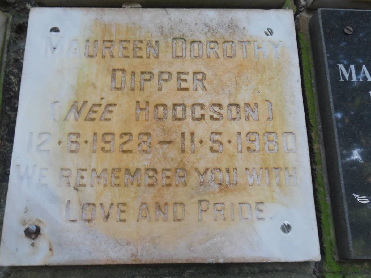 DIPPER Maureen Dorothy nee HODGSON 1928-1980