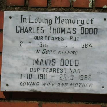 DODD Charles Thomas 1910-1984 &amp; Mavis 1911-1988