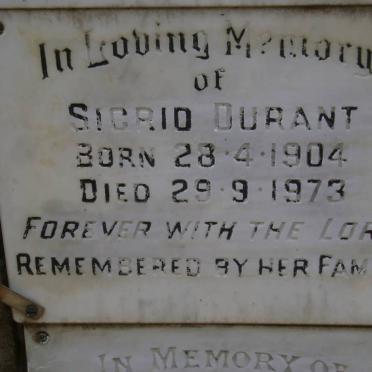 DURANT Sigrid 1904-1973