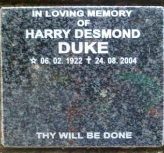 DUKE Harry Desmond 1922-2004