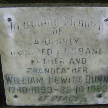 DUNN William Hewitt 1893-1982