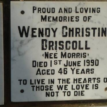 DRISCOLL Wendy Christine nee MORRIS -1990