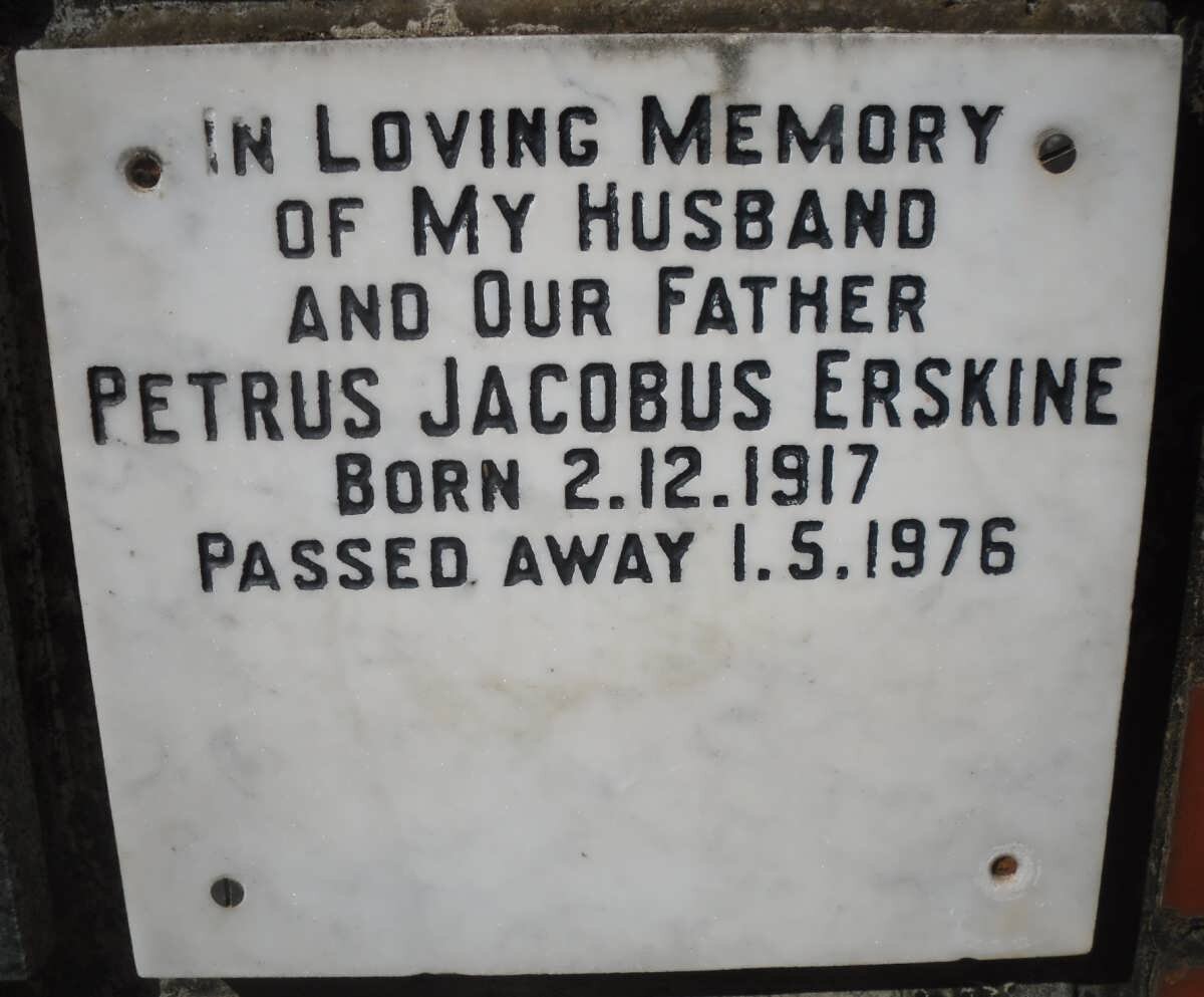 ERSKINE Petrus Jacobus 1917-1976