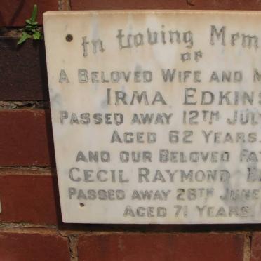 EDKINS Cecil Raymond -1974 &amp; Irma -1970