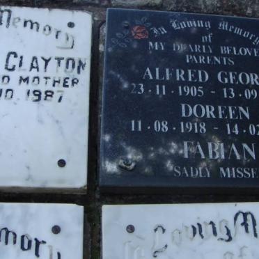 FABIAN Alfred George 1905-1987 &amp; Doreen 1918-1997