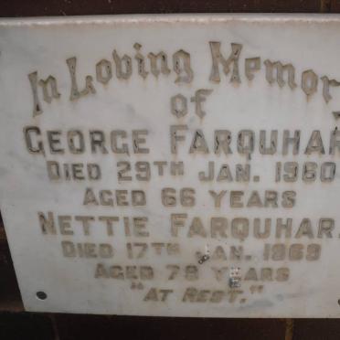 FARQUHAR George -1960 &amp; Nettie -1969
