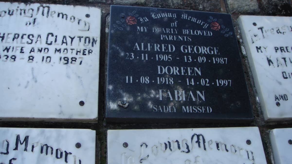 FABIAN Alfred George 1905-1987 &amp; Doreen 1918-1997