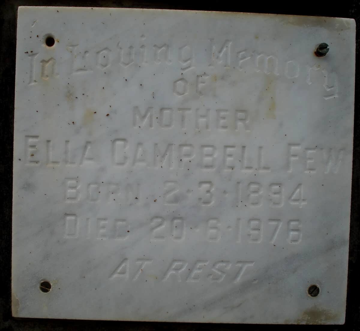 FEW Ella Campbell 1894-1976